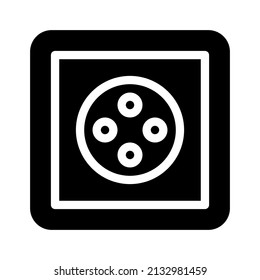 cee 7 5 socket glyph icon vector. cee 7 5 socket sign. isolated contour symbol black illustration