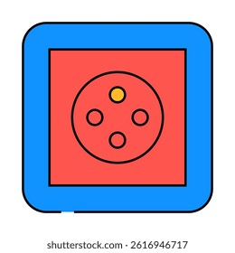cee 7 5 socket line icon vector. cee 7 5 socket sign. isolated symbol illustration
