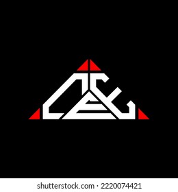 Diseño creativo del logotipo de la letra CEE con gráfico vectorial, logotipo CEE sencillo y moderno en forma de triángulo.