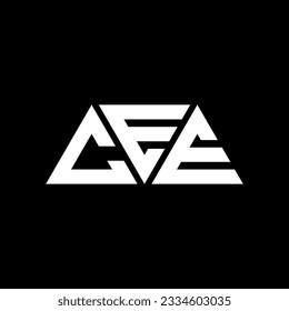 CEE triangle letter logo design with triangle shape. CEE triangle logo design monogram. CEE triangle vector logo template with red color. CEE triangular logo Simple, Elegant, and Luxurious design.