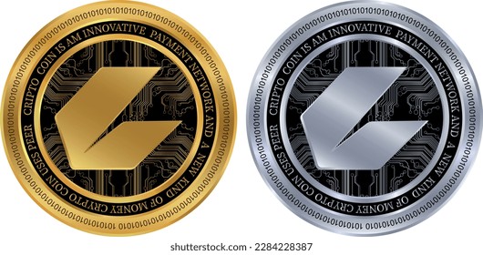 ceek vr-ceek virtual currency logo. vector illustrations. 3d illustrations.