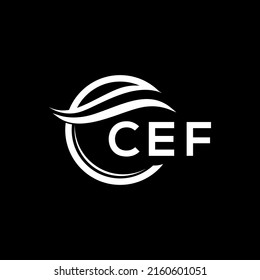 CEF letter logo design on black background. CEF creative circle letter logo concept. CEF letter design.
