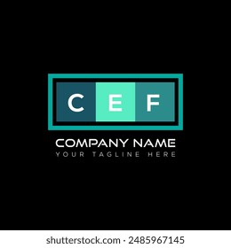 CEF letter logo design on black background. CEF creative initials letter logo concept. CEF letter design.
