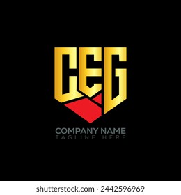 Diseño abstracto del logotipo de la letra del CEG. CEG diseño único. CEG.
