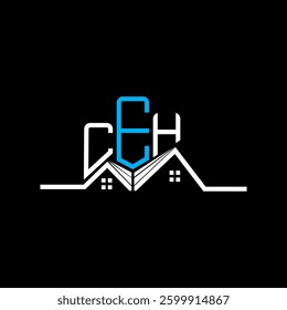 CEH Real State logo design, CEH simple and modern logo. CEH luxurious alphabet design  