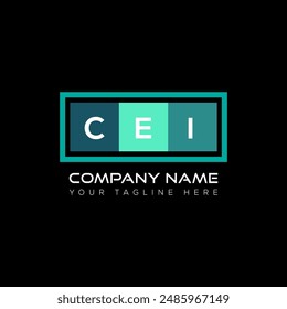 CEI letter logo design on black background. CEI creative initials letter logo concept. CEI letter design.

