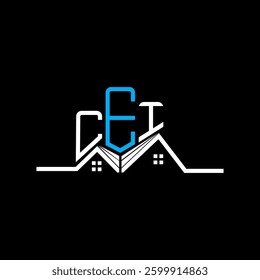 CEI Real State logo design, CEI simple and modern logo. CEI luxurious alphabet design  