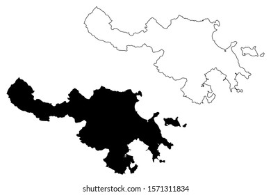 Ceiba municipality (Commonwealth of Puerto Rico, Porto Rico, PR, Unincorporated territories of the United States) map vector illustration, scribble sketch Ceiba map