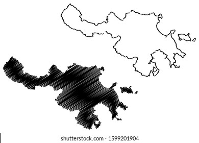 Ceiba municipality (Commonwealth of Puerto Rico, Porto Rico, PR, Unincorporated territories of the United States) map vector illustration, scribble sketch Ceiba map