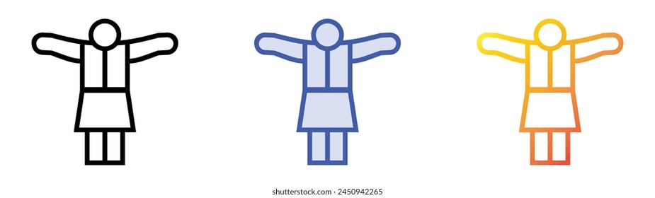 ceilidh dance icon. Linear, Blue Fill and Gradient Style Design Isolated On White Background