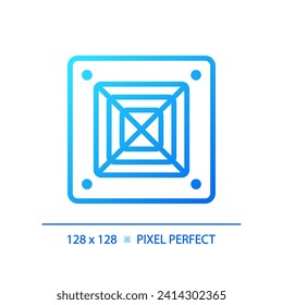 Ceiling air conditioning gradient linear vector icon. Thermal comfort. Ac unit. Temperature control. Ventilation system. Thin line color symbol. Modern style pictogram. Vector isolated outline drawing