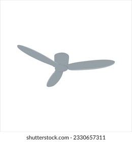 Vector de ventilador de techo dibujando sobre fondo blanco aislado fijo en la ilustración de la pared del techo icono símbolo del icono diseño plano dibujos animados concepto de arte abstracto realista electroelectroelectrodoméstico muchas cuchillas.