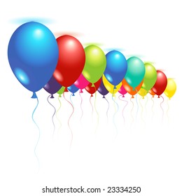 Globos de techo inflados con helio sobre blanco