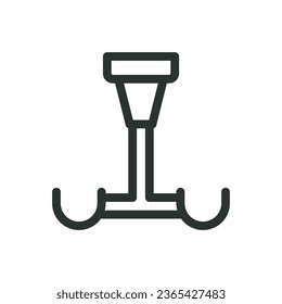 Ceiling bracket isolated icon, curtain rod ceiling mount bracket vector icon with editable stroke