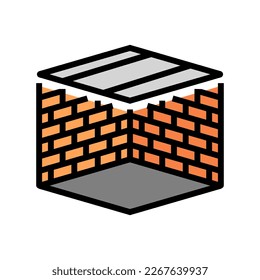 ceiling building house color icon vector. ceiling building house sign. isolated symbol illustration
