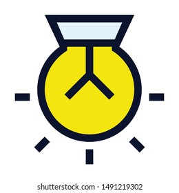 Ceiling Bulb. Simple Vector Color Icon.