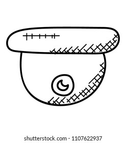 
 A ceiling cctv camera doodle capturing cctv footages
