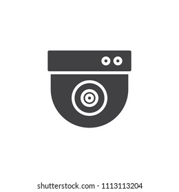 A ceiling cctv camera vector icon. filled flat sign for mobile concept and web design. Surveillance camera simple solid icon. Symbol, logo illustration. Pixel perfect vector graphics