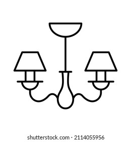 Ceiling chandelier icon editable stroke