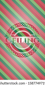 Ceiling christmas emblem background. Vector Illustration. Detailed.