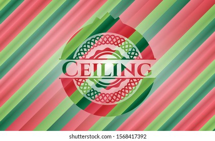 Ceiling christmas emblem. Vector Illustration. Detailed.
