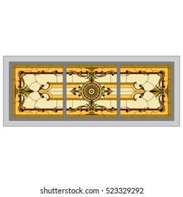 Ceiling classic -  stained glass.
Vector.