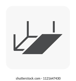 Ceiling Construction Vector Icon Consist Of Frame Or Bar, Support, Hanger Or Hanging Rod, Holder, Joist For Adjustable Height To Installation Or Suspend Board, Gypsum Panel, Plasterboard Or Drywall.