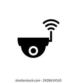 Cámara de techo cctv con wi-fi, wifi. Silueta vectorial.
