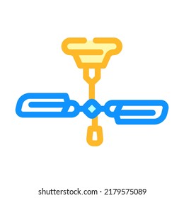 vector de icono de color de ventilador elegante de techo. señal de ventilador elegante del techo. ilustración de símbolo aislado