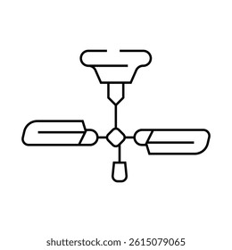 ceiling elegant fan line icon vector. ceiling elegant fan sign. isolated contour symbol black illustration