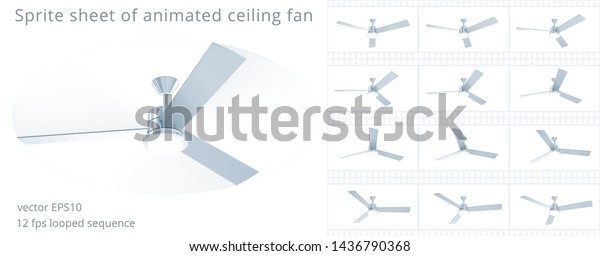 Ceiling Fan Animated 3d Model Vector Stock Vector Royalty Free