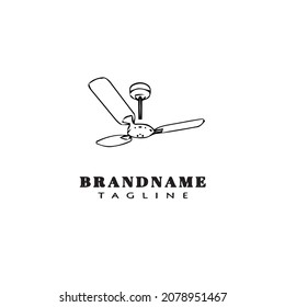 ceiling fan cartoon logo concept template icon black modern isolated vector illustration