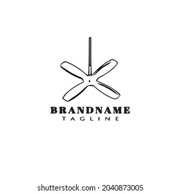 imagen de diseño de logotipo de dibujos animados de ventilador de techo icono ilustración vectorial moderna negra