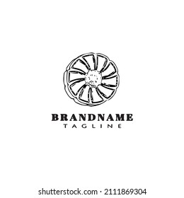 Deckenventilator Logo-Design-Vorlage Symbol Schwarz moderne einzelne grafische Abbildung
