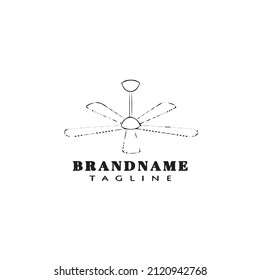 Deckenventilator Logo-Design-Vorlage Symbol schwarz, moderne einzelne Vektorgrafik
