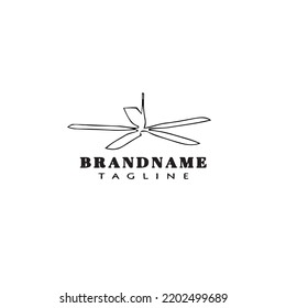 Ceiling Fan Cartoon Logo Design Template Icon Black Modern Isolated Vector Concept