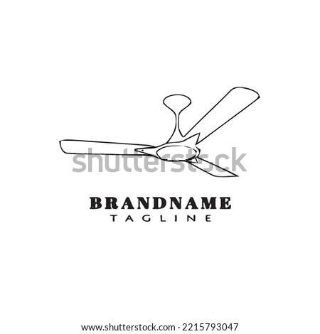 ceiling fan cartoon logo design template icon black modern cute vector illustration