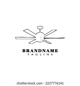 Deckenventilator-Logo-Vorlage Symbol schwarz, moderne Vektorgrafik