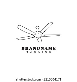 ceiling fan cute logo design template icon black modern isolated vector illustration