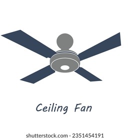 ceiling fan design vector flat modern isolated illustration