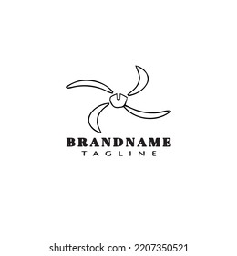 Deckenventilator Logo-Design-Vorlage Schwarz, einzelne Vektorgrafik