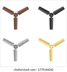 ceiling fan With Four Colours brown, black, white, Golden. Four Fans. ceiling fan. Stylish ceiling fan. ceiling fan vector.