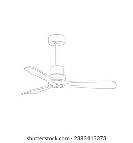 Ceiling fan hand-drawn with line drawing