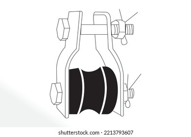 ceiling fan hook line drawing, vector icon, Hanger