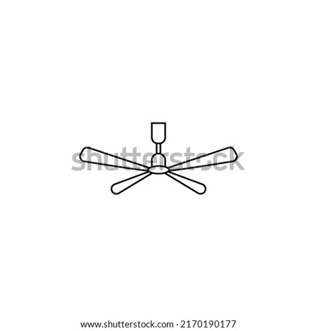 ceiling fan icon design. Ceiling fan with light. Vector outline icon isolated on white background. Ceiling fan icon. Outline ceiling fan vector icon for web design isolated on white background

