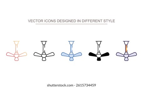 Ceiling Fan icon design with white background stock illustration