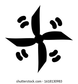ceiling fan icon isolated sign symbol vector illustration - high quality black style vector icons
