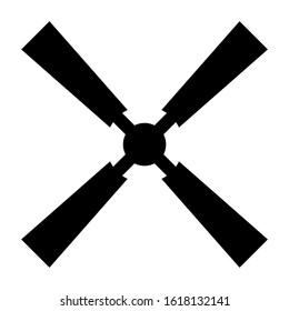 ceiling fan icon isolated sign symbol vector illustration - high quality black style vector icons
