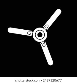 ceiling fan icon isolated sign symbol vector illustration - high quality white style vector icons