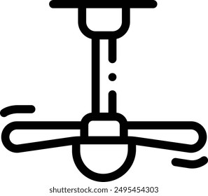 ceiling fan icon. Thin Linear Style Design Isolated On White Background